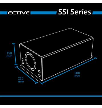 ECTIVE SSI 20 2000W/24V Sinus-Wechselrichter mit MPPT-Laderegler, Ladegert, NVS- und USV-Funktion