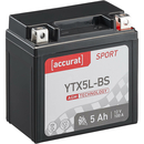 Accurat Sport AGM YTX5L-BS Motorradbatterie 5Ah 12V (DIN 50412) YB4L-B...