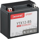 Accurat Sport AGM YTX12-BS Motorradbatterie 12Ah 12V (DIN 51012) GTX12-BS...
