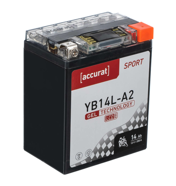 Accurat Sport GEL LCD YB14L-A2 Motorradbatterie 14Ah 12V (DIN 51411) YG14L-A2 GEL12-14L-A2