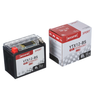 Accurat Sport GEL LCD YTX12-BS Motorradbatterie 12Ah 12V (DIN 51012) YTX12-4 Gel12-12-BS 51012 YB12B-B2