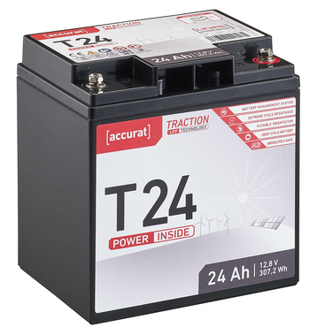 Accurat Traction T24 LFP 12V LiFePO4 Lithium Versorgungsbatterie 24 Ah