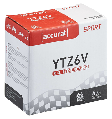 Accurat Sport GEL YTZ6V Motorradbatterie 6Ah 12V YTZ6S