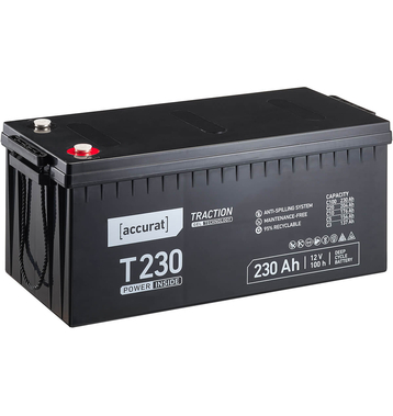 Accurat Traction T230 12V GEL Versorgungsbatterie 230Ah (USt-befreit nach 12 Abs.3 Nr. 1 S.1 UStG)