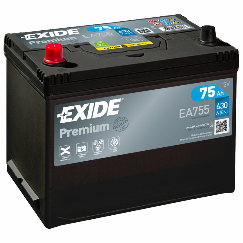 Exide EA755 Premium Autobatterie 75Ah