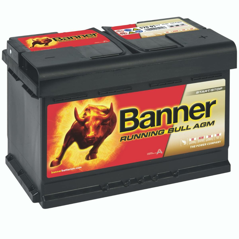 Banner AGM Autobatterie Running Bull 57001 70Ah VRLA