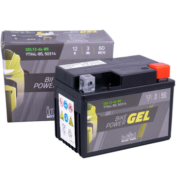 Intact Bike-Power GEL Motorradbatterie GEL12-4L-BS 3Ah (DIN 50314) YTX4L-BS
