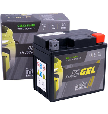 Intact Bike-Power GEL Motorradbatterie GEL12-5L-BS 4Ah (DIN 50412) YTX5L-BS