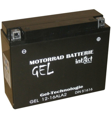 Intact Bike-Power GEL Motorradbatterie GEL12-16AL-A2 16Ah (DIN 51616) YB16AL-A2