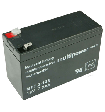 multipower MP7,2-12B 12V 7,2Ah Bleiakku mit VdS-Zertifizierung