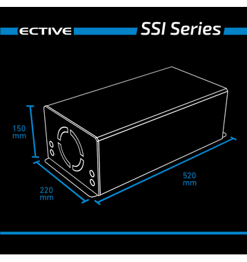 ECTIVE SSI 25 2500W/12V Sinus-Wechselrichter mit MPPT-Laderegler, Ladegerät, NVS- und USV-Funktion