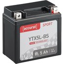 Accurat Sport AGM YTX5L-BS Motorradbatterie 5Ah 12V (DIN...
