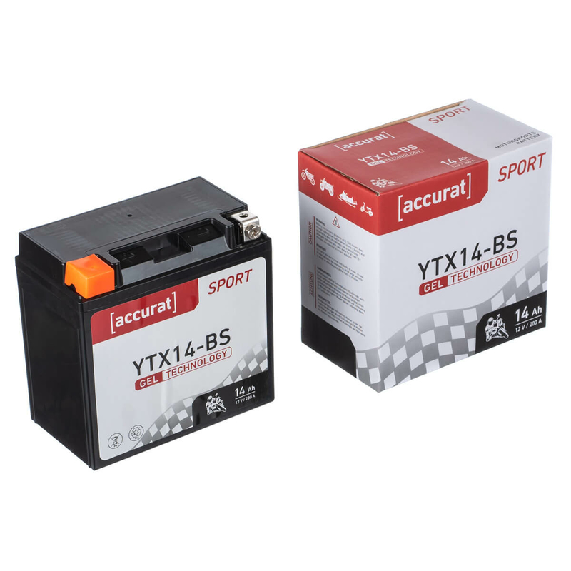 Batterie YUASA YTX14 / YTX14-BS AGM 12V 12Ah Motorradbatterie /  Rollerbatterie / ATV / Quad, wartungsfrei versiegelt vorgeladen