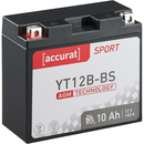 Accurat Sport AGM YT12B-BS Motorradbatterie 10Ah 12V  (DIN 51015) YT12B-4