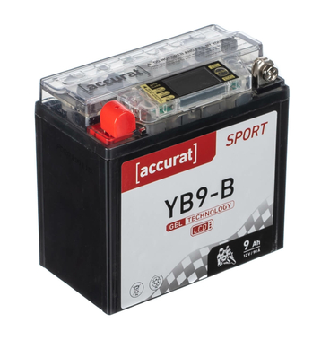 Accurat Sport GEL LCD YB9-B Motorradbatterie 9Ah 12V (DIN 50914) YG9-B 12N9-4B1 Gel12-9-4B-1