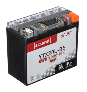Accurat Sport GEL LCD YTX20L-BS Motorradbatterie 20Ah 12V (DIN 82000) YG20L-BS GEL12-20L-BS