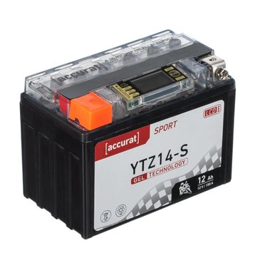 Accurat Sport GEL LCD YTZ14-S Motorradbatterie 12Ah 12V (DIN 51101) YTZ14S YTZ14S-BS YG14ZS