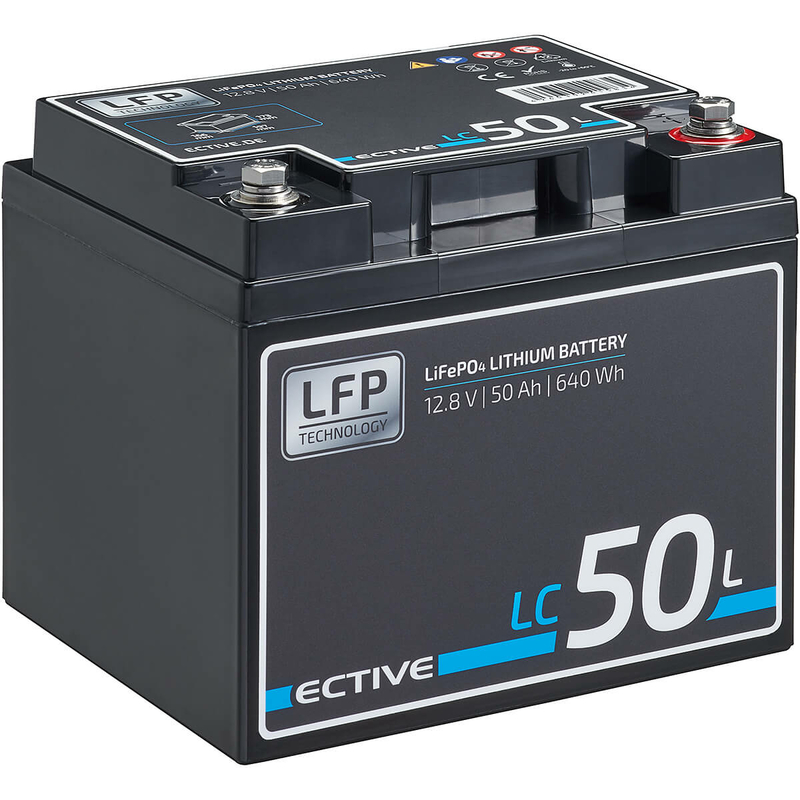 ECTIVE LC 50L 12V LiFePO4 Lithium Versorgungsbatterie 50Ah