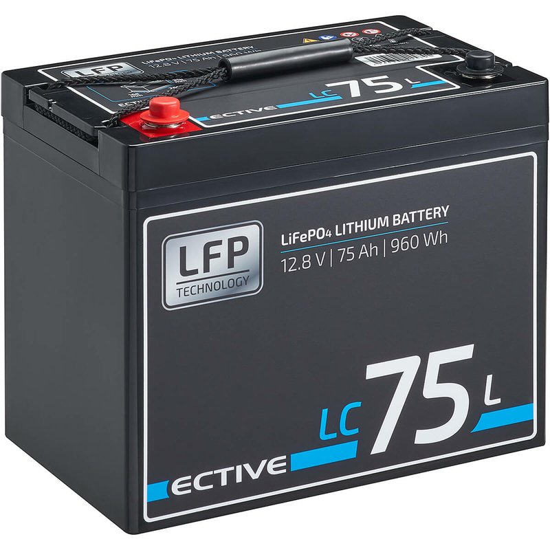 ECTIVE LC 75L 12V LiFePO4 Lithium Versorgungsbatterie 75Ah