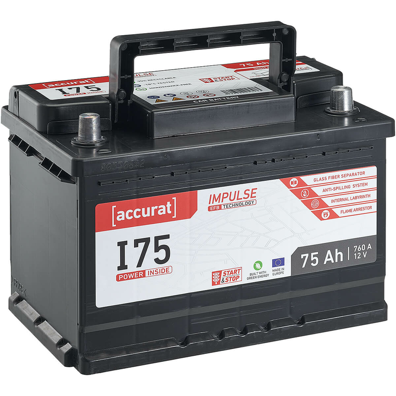 Accurat Impulse I75 Autobatterie 75Ah EFB