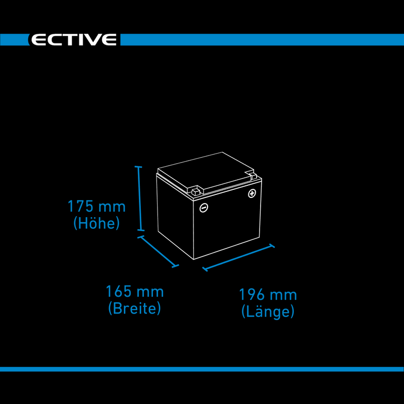 ECTIVE LC200L BT 12V LiFePO4 Lithium Versorgerbatterie 200Ah