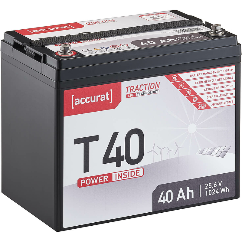 Accurat Traction T40 24V LFP Lithium Versorgungsbatterie 40Ah
