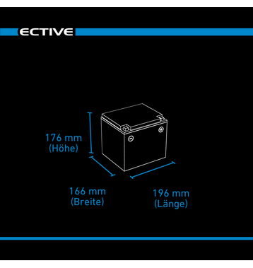 ECTIVE DC 46S AGM Deep Cycle mit LCD-Anzeige 46Ah Versorgungsbatterie