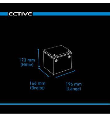 ECTIVE DC 45SC GEL Deep Cycle mit PWM-Ladegerät und LCD-Anzeige 45Ah Versorgungsbatterie