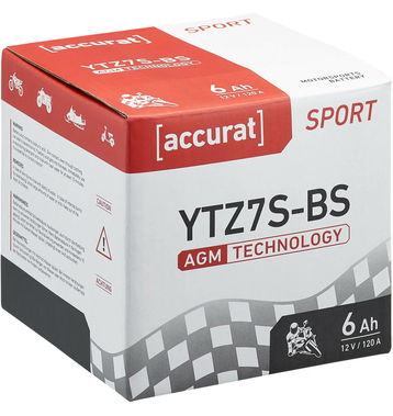 Accurat Sport AGM YTZ7S-BS Motorradbatterie 6Ah 12V