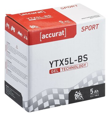 Accurat Sport GEL YTX5L-BS Motorradbatterie 5Ah 12V