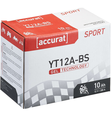 Accurat Sport GEL YT12A-BS Motorradbatterie 10Ah 12V YTX12A-BS