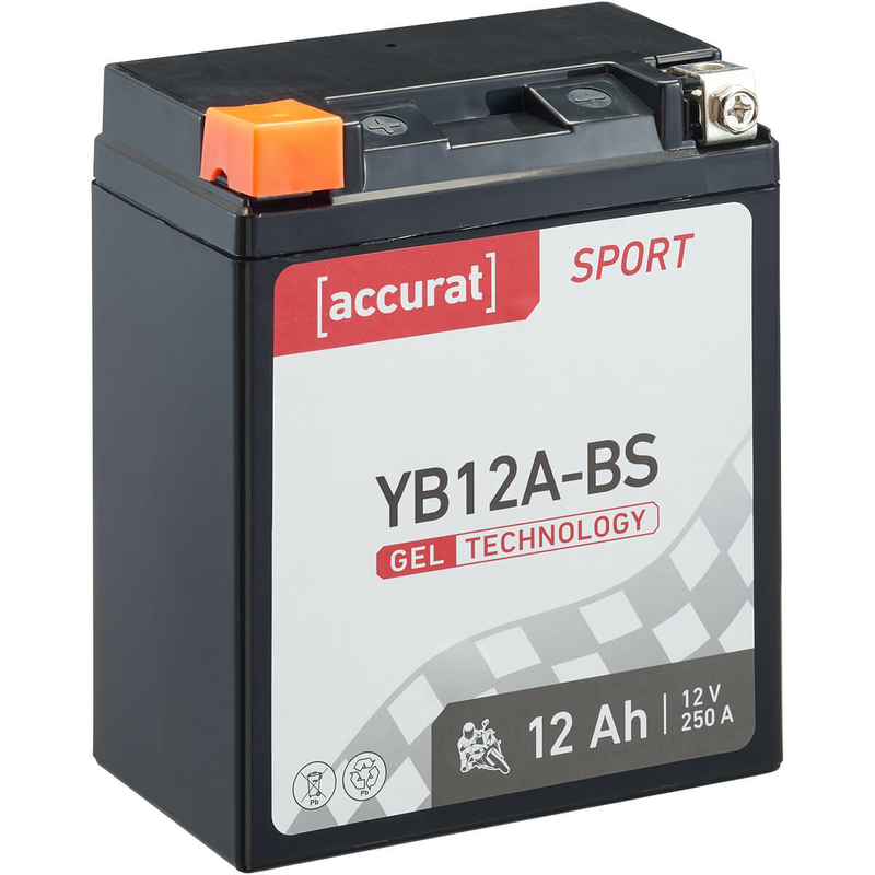 Landport YB12A-A Motorrad Batterie inkl. Befüllung Batteriesäure, 12V, 12Ah  - ATU