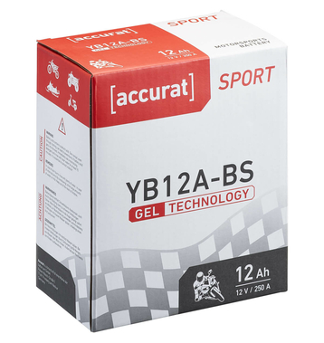 Accurat Sport GEL YB12A-BS Motorradbatterie 12Ah 12V