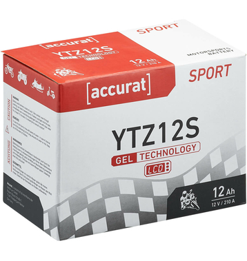 Accurat Sport GEL LCD YTZ12S Motorradbatterie 12Ah 12V