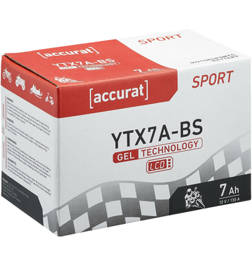 Accurat Sport GEL LCD YTX7A-BS Motorradbatterie 7Ah 12V