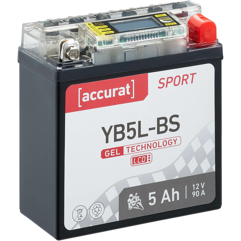 Accurat Sport AGM YTX5L-BS Motorradbatterie 5Ah 12V
