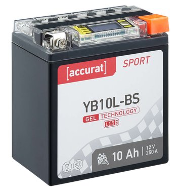 Accurat Sport GEL LCD YB10L-BS Motorradbatterie 10Ah 12V