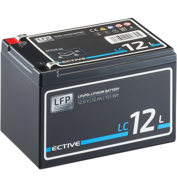 ECTIVE LC 12L 12V LiFePO4 Lithium Versorgungsbatterie 12Ah