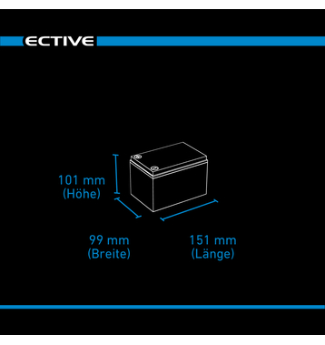 ECTIVE LC 12L 12V LiFePO4 Lithium Versorgungsbatterie 12Ah