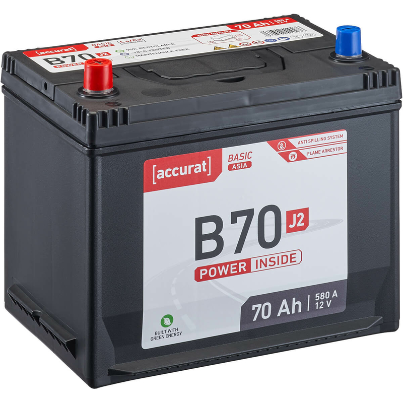 Accurat EFB Batterie I70-12V, 70Ah, 720A, Impulse, wartungsfrei -  Autobatterie, Starterbatterie, Start-Stop Batterie für SUV, PKW,  Lieferwagen : : Auto & Motorrad
