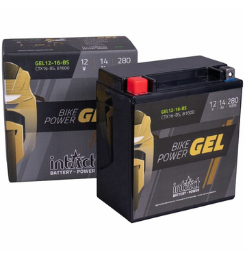 Intact Bike-Power GEL Motorradbatterie GEL12-16-BS 14Ah (DIN 81600) YTX16-BS