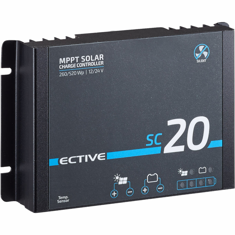 ECTIVE SC20 Silent MPPT Solarladeregler 240Wp/480Wp 50V 20A