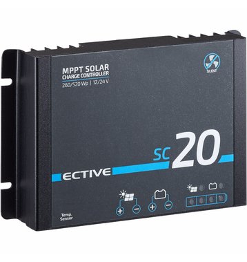 ECTIVE SC 20 SILENT Lüfterloser MPPT Solar-Laderegler für 12/24V Versorgungsbatterien 240Wp/480Wp 50V 20A
