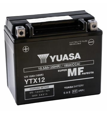 YUASA AGM YTX12 10Ah Motorradbatterie YTX12-BS geschlossen