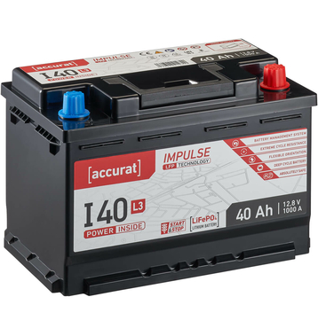 Accurat Impulse I40L3 Autobatterie 40Ah LiFePO4