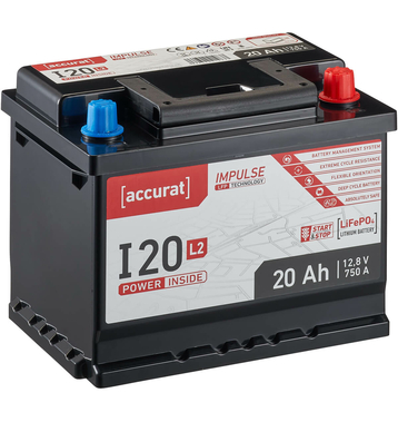 Accurat Impulse I20L2 Autobatterie 20Ah LiFePO4