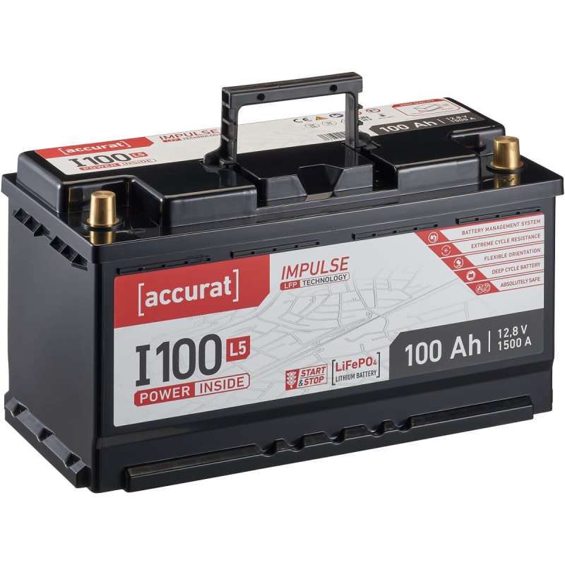 Accurat Impulse I100L5 Autobatterie 100Ah LiFePO4