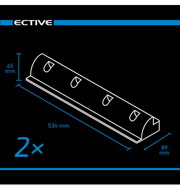 ECTIVE 2-teilig lange Haltespoiler für Solarmodule (weiß)