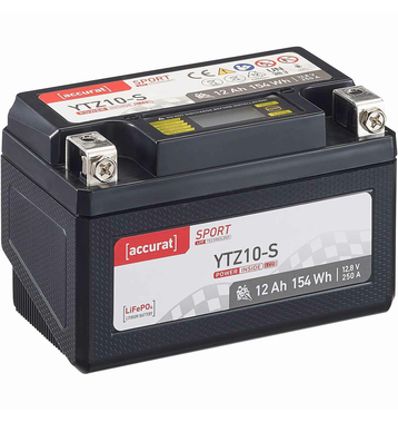 Accurat Sport LFP YTZ10-S 12 Ah Lithium Motorradbatterie