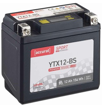 Accurat Sport LFP YTX12-BS 12 Ah Lithium Motorradbatterie